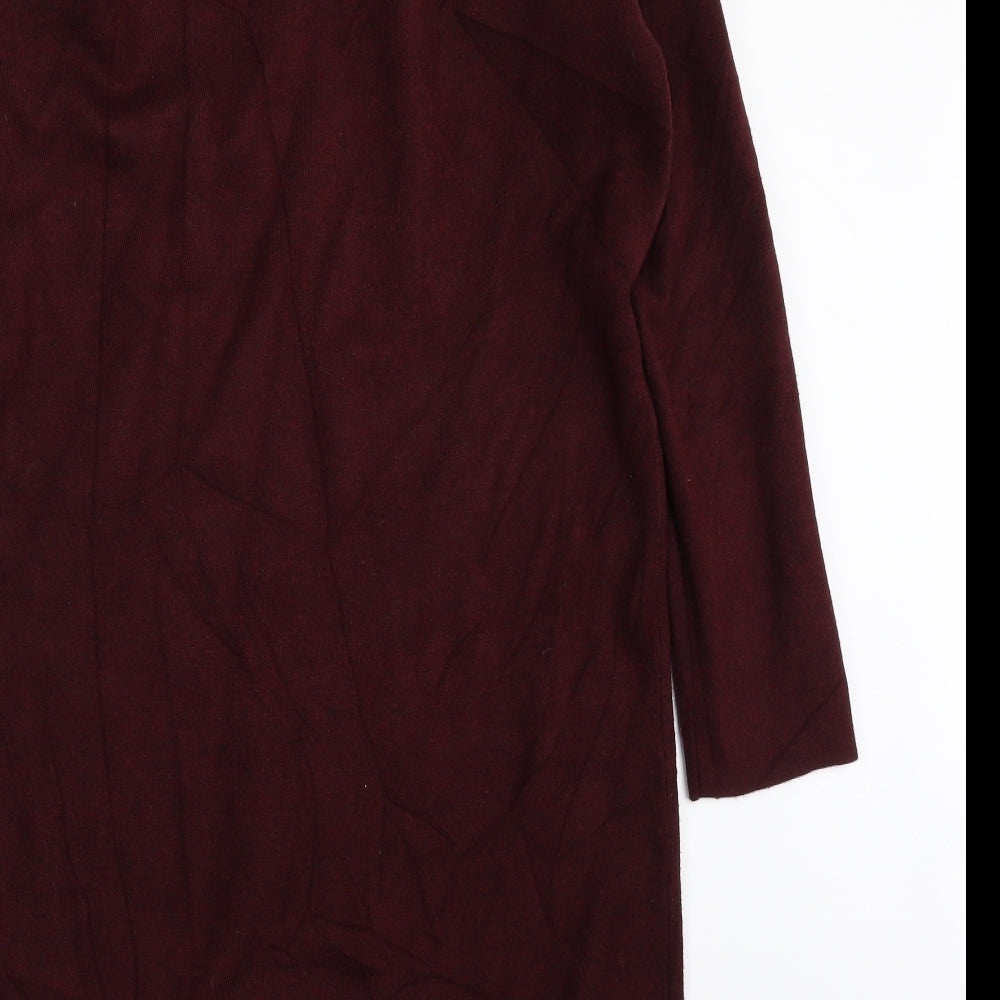 Massimo Dutti Womens Purple  Viscose Jumper Dress  Size S  Roll Neck Pullover