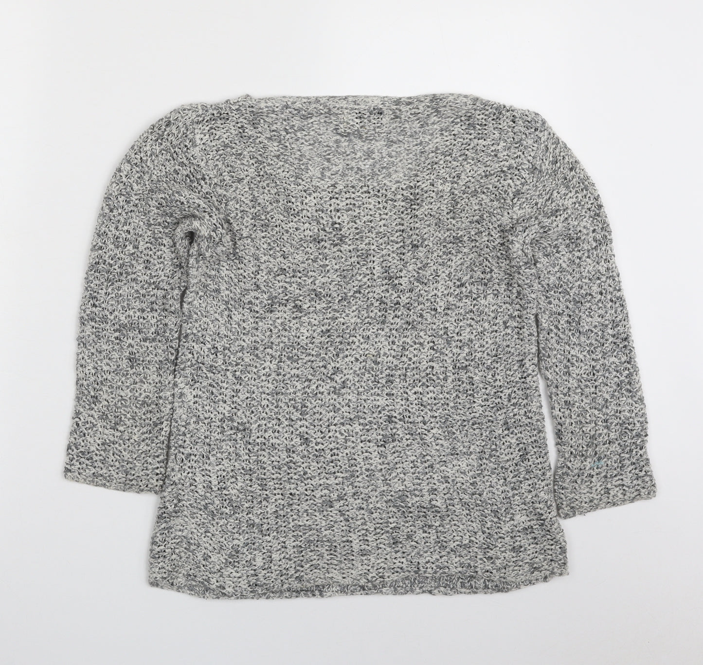Papaya Womens Grey Boat Neck  Cotton Pullover Jumper Size S
