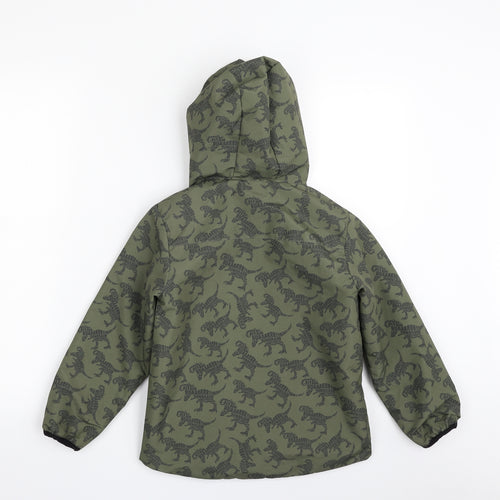 Primark Boys Green Animal Print  Jacket  Size 6-7 Years  Zip - Dinosaur - Rex