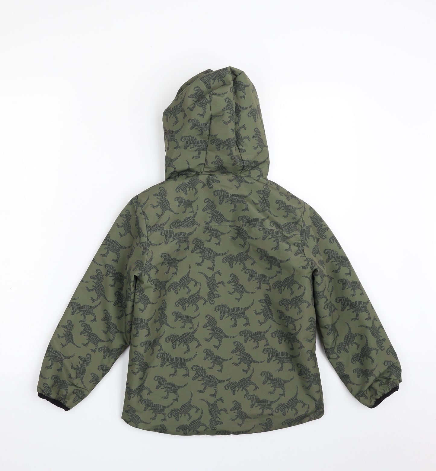Primark Boys Green Animal Print  Jacket  Size 6-7 Years  Zip - Dinosaur - Rex