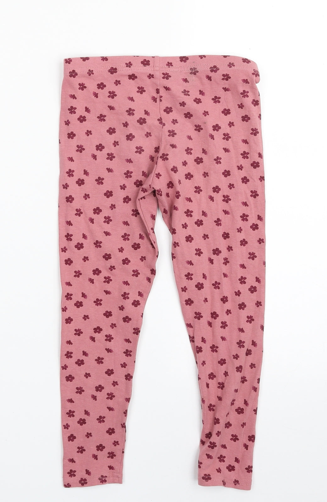 Primark Girls Pink Floral Cotton Jegging Trousers Size 6-7 Years  Slim