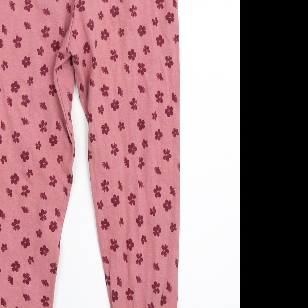 Primark Girls Pink Floral Cotton Jegging Trousers Size 6-7 Years  Slim