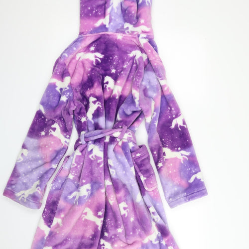 Blue Zoo Girls Purple Animal Print 100% Polyester Top Robe Size 12-13 Years  Tie - Unicorn
