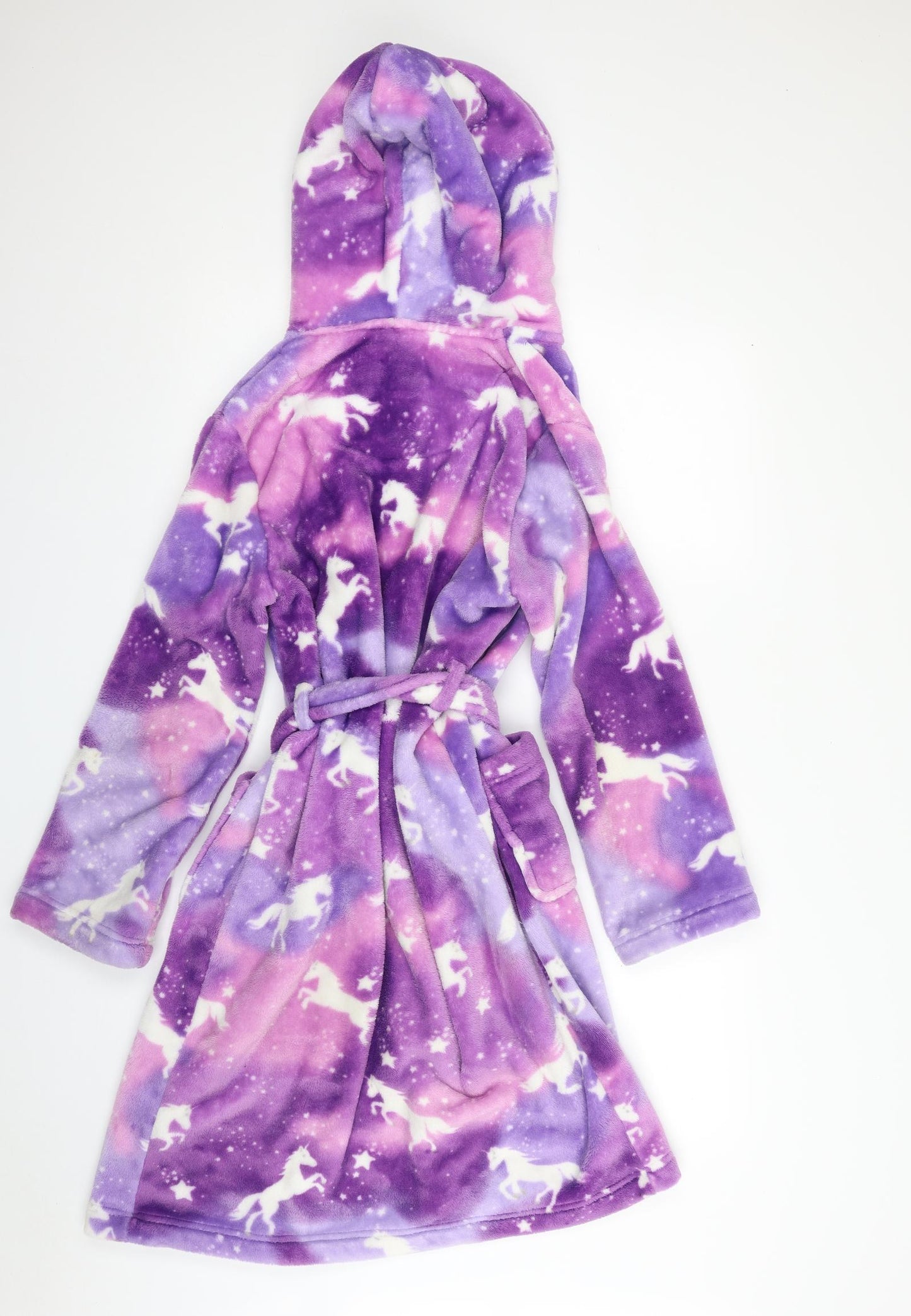 Blue Zoo Girls Purple Animal Print 100% Polyester Top Robe Size 12-13 Years  Tie - Unicorn