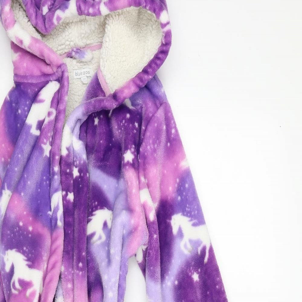 Blue Zoo Girls Purple Animal Print 100% Polyester Top Robe Size 12-13 Years  Tie - Unicorn