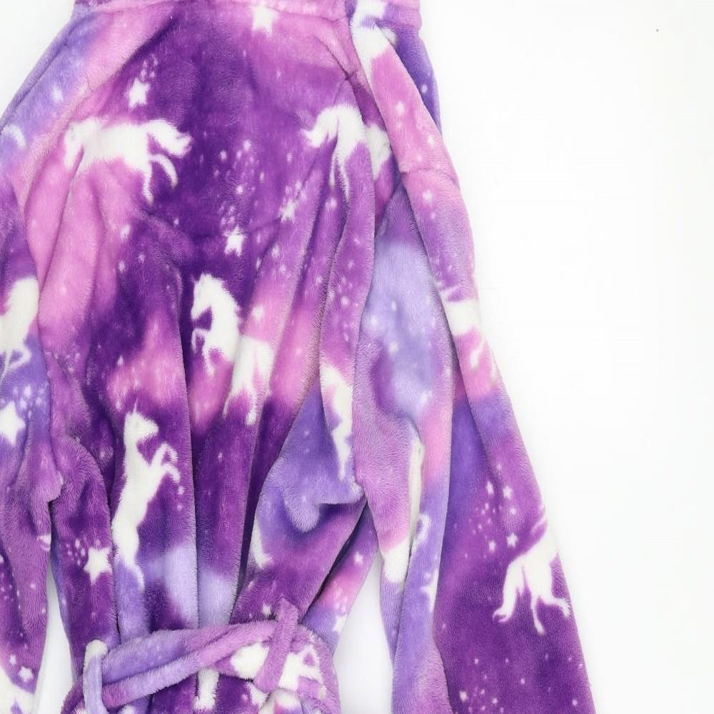 Blue Zoo Girls Purple Animal Print 100% Polyester Top Robe Size 12-13 Years  Tie - Unicorn