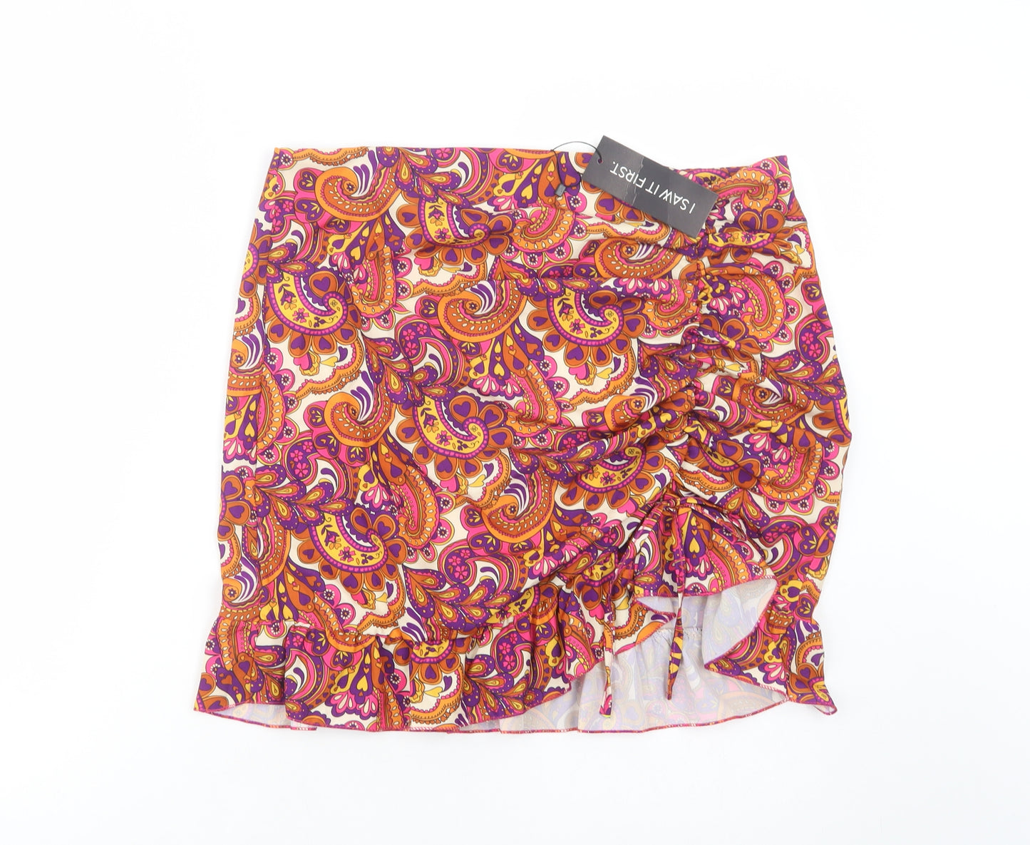 I Saw It First  Womens Multicoloured Paisley Polyester Mini Skirt Size 18   Zip