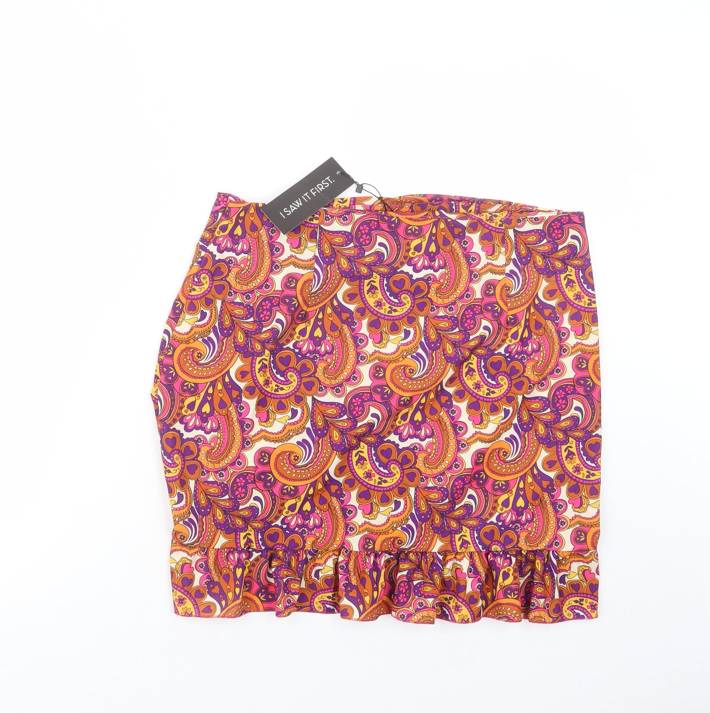 I Saw It First  Womens Multicoloured Paisley Polyester Mini Skirt Size 18   Zip