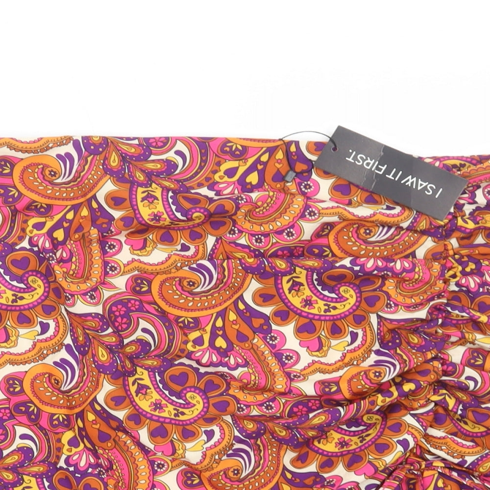 I Saw It First  Womens Multicoloured Paisley Polyester Mini Skirt Size 18   Zip