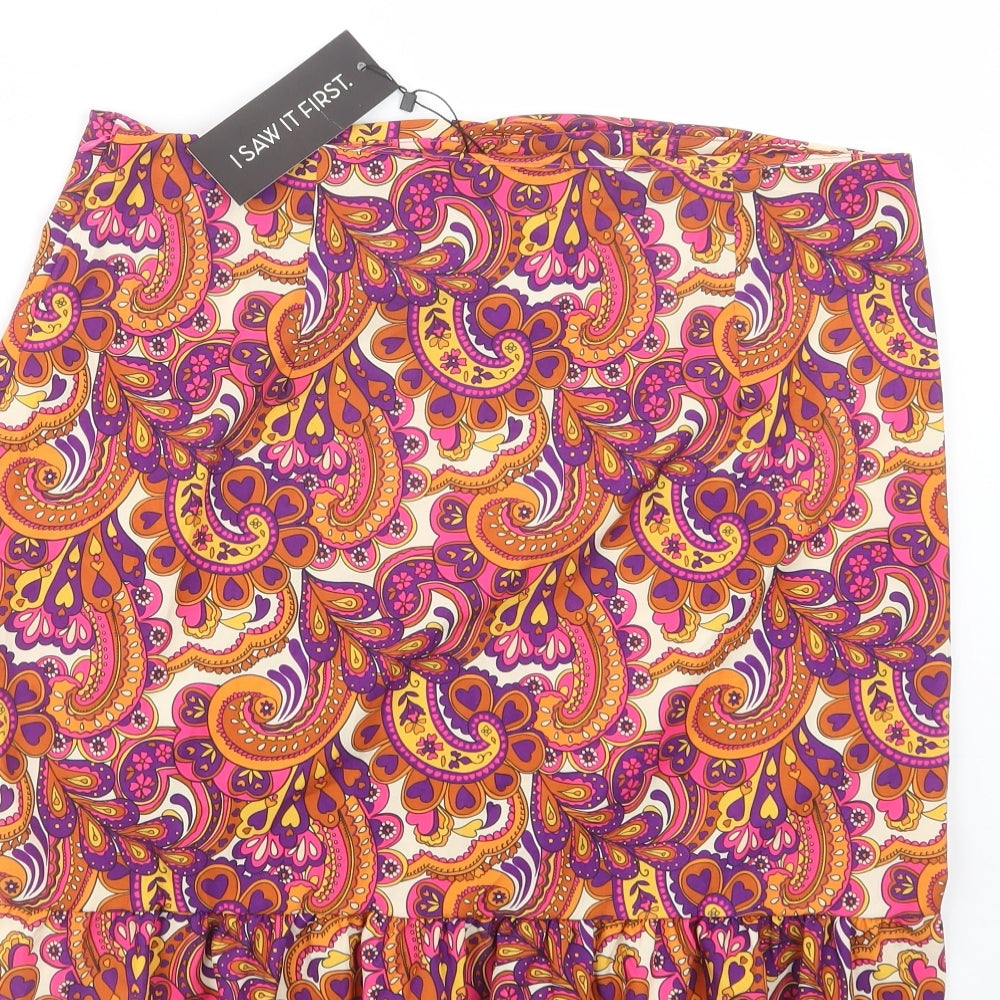 I Saw It First  Womens Multicoloured Paisley Polyester Mini Skirt Size 18   Zip