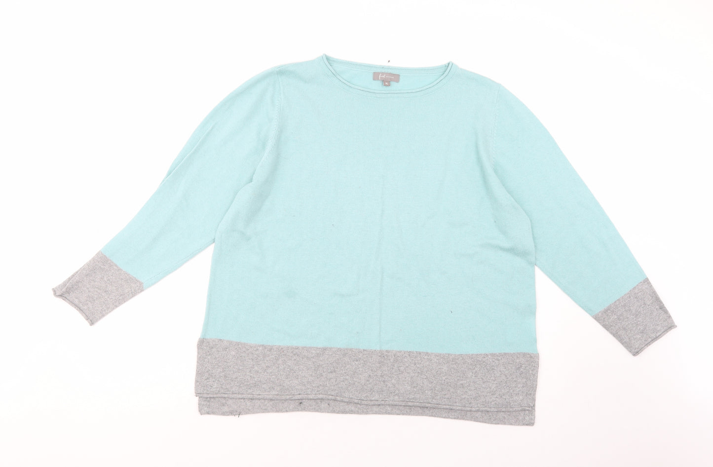 First Avenue Womens Green Crew Neck  Viscose Pullover Jumper Size XL