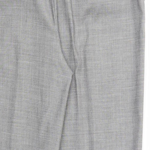 Marks and Spencer Womens Grey  Polyester Dress Pants Trousers Size 16 L28 in Regular Button