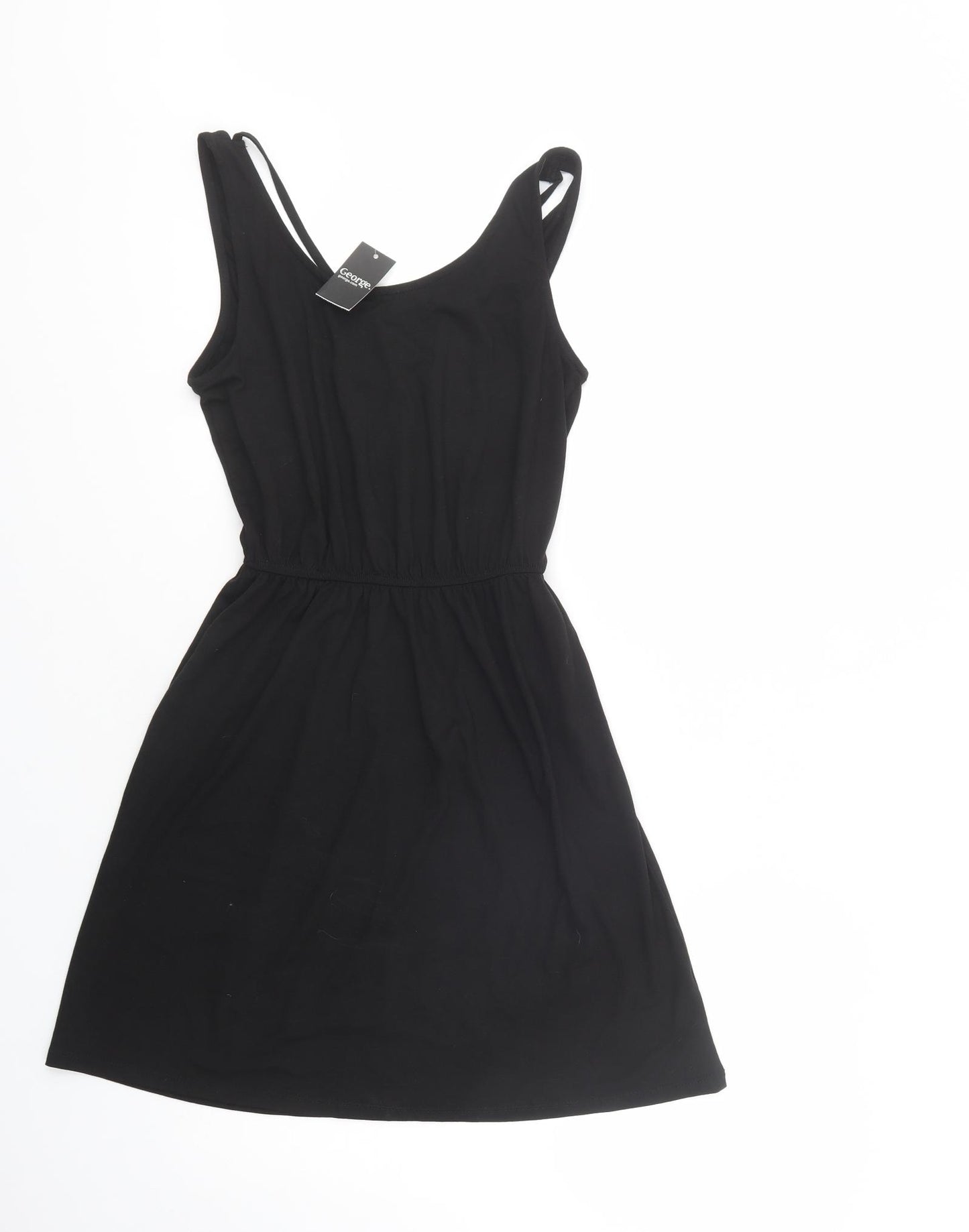 George Womens Black  Polyester Fit & Flare  Size S  Scoop Neck Pullover