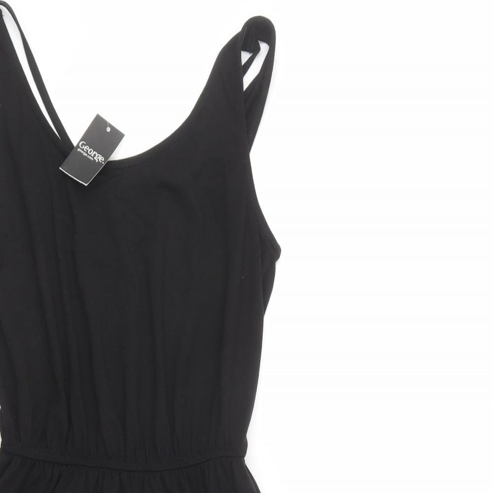 George Womens Black  Polyester Fit & Flare  Size S  Scoop Neck Pullover