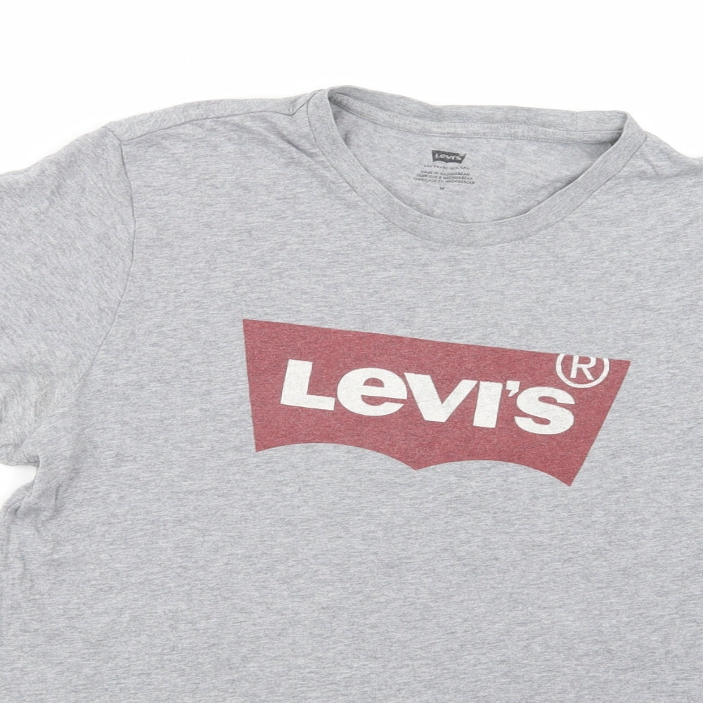 Levi's Mens Grey  Cotton  T-Shirt Size M Crew Neck