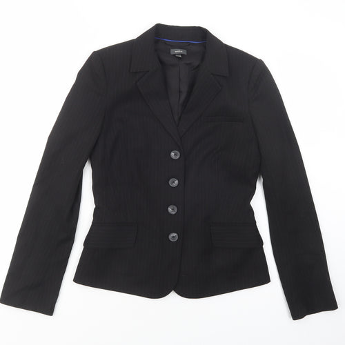 Mexx Womens Black Striped  Kimono Blazer Size 8  Button