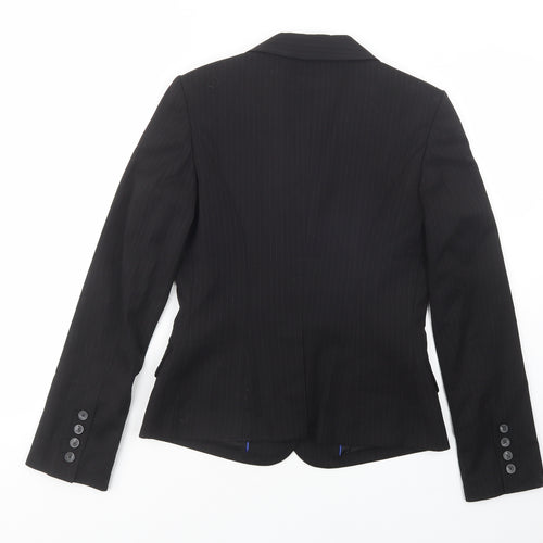 Mexx Womens Black Striped  Kimono Blazer Size 8  Button