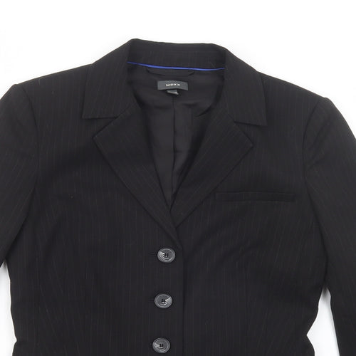 Mexx Womens Black Striped  Kimono Blazer Size 8  Button