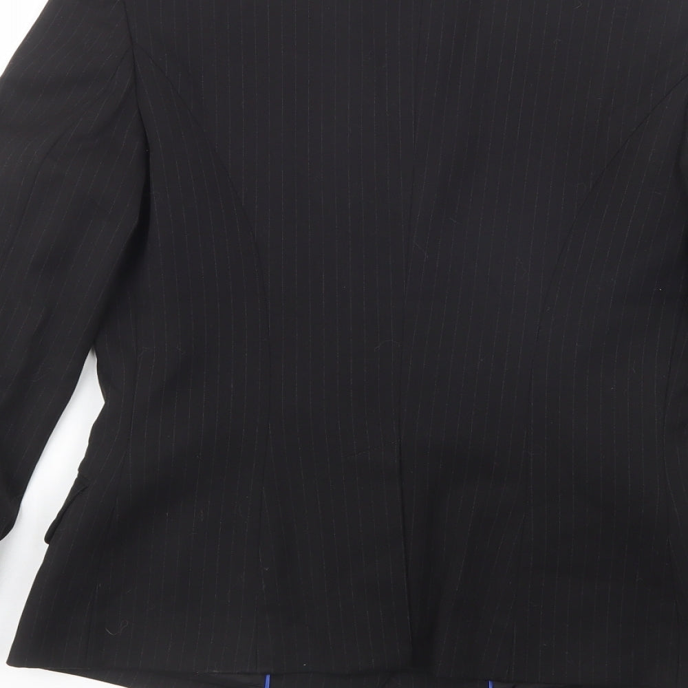 Mexx Womens Black Striped  Kimono Blazer Size 8  Button