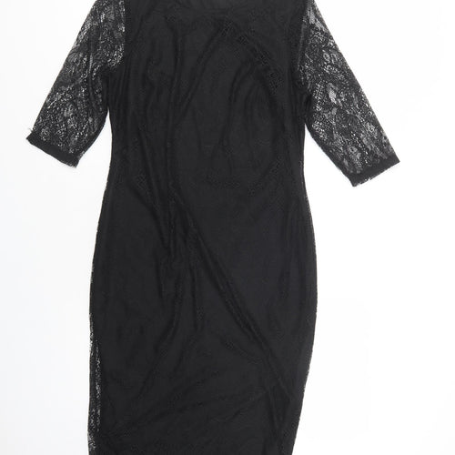 George Womens Black  Polyester Bodycon  Size 12  Boat Neck Pullover