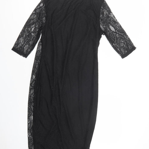 George Womens Black  Polyester Bodycon  Size 12  Boat Neck Pullover