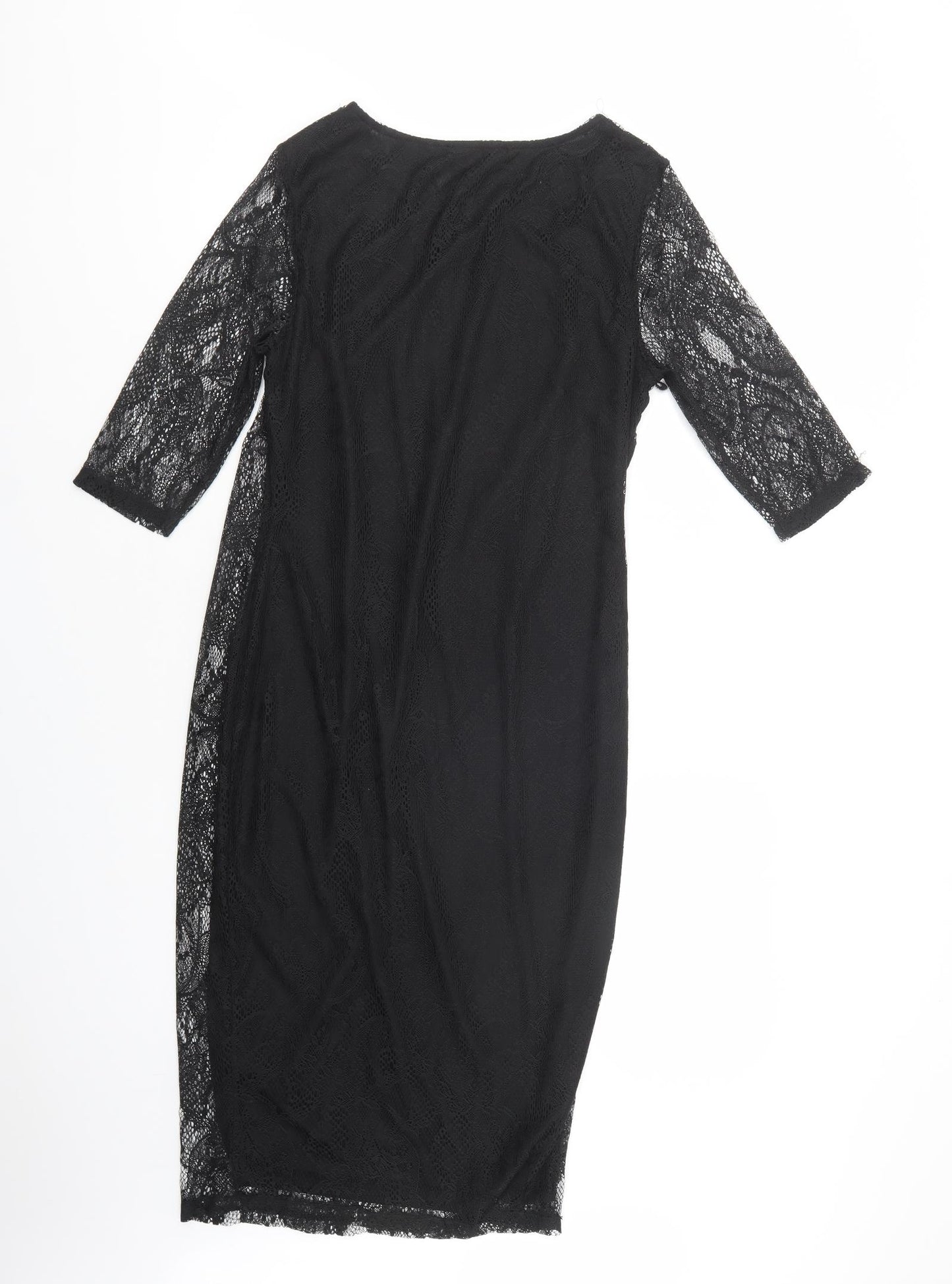 George Womens Black  Polyester Bodycon  Size 12  Boat Neck Pullover