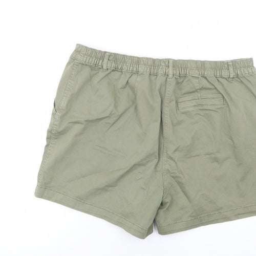 Papaya Womens Green  Cotton Chino Shorts Size 18 L5 in Regular Button