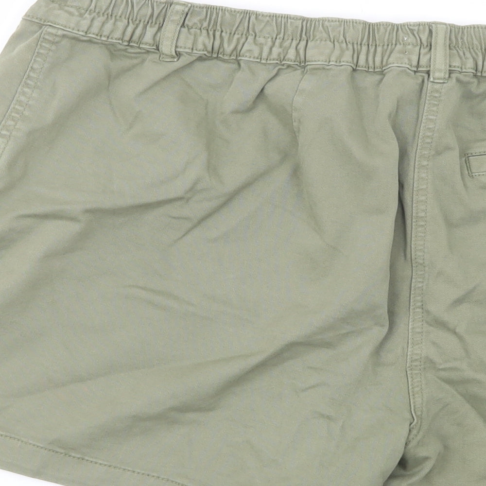 Papaya Womens Green  Cotton Chino Shorts Size 18 L5 in Regular Button