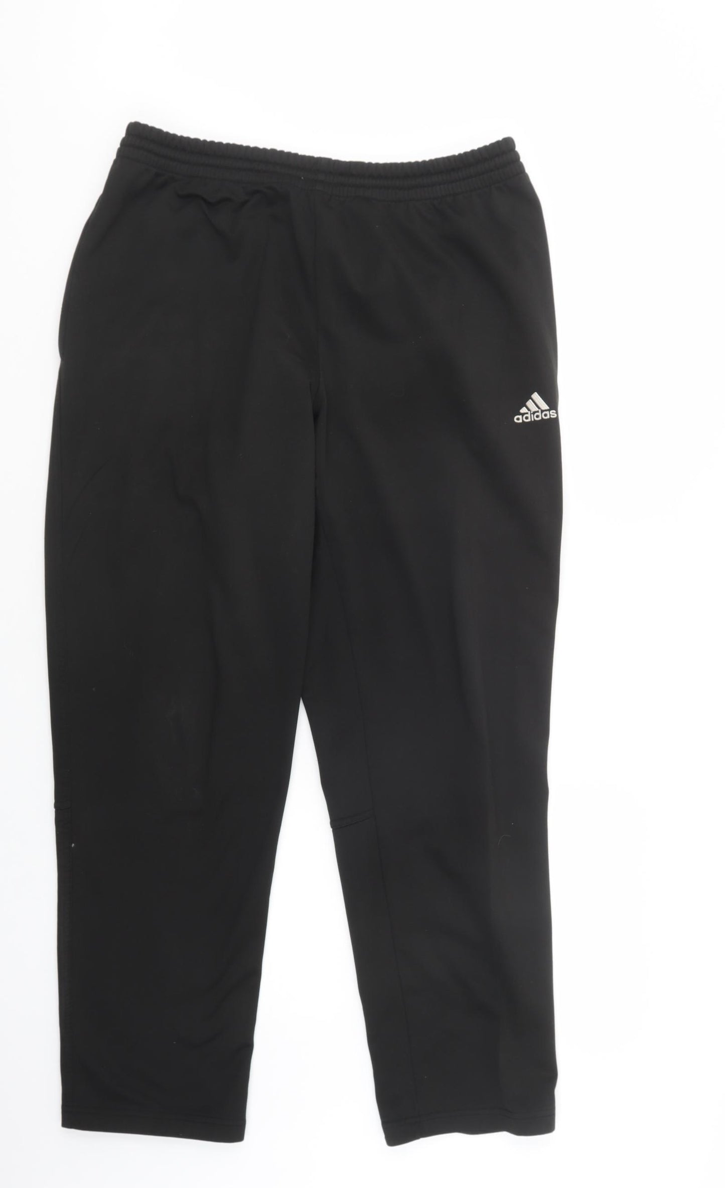 adidas Mens Black  Polyester Jogger Trousers Size 34 in L30 in Regular Drawstring