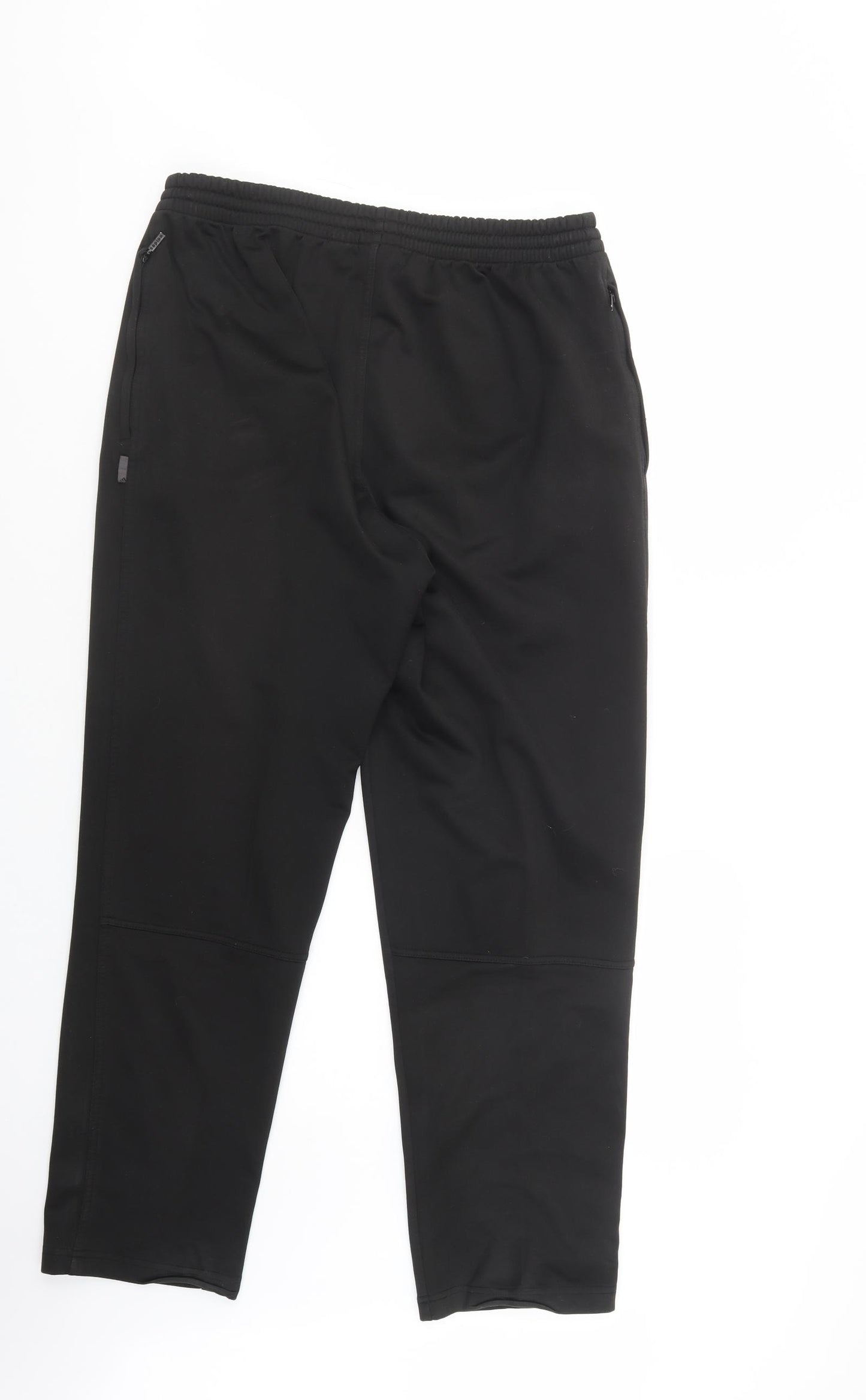 adidas Mens Black  Polyester Jogger Trousers Size 34 in L30 in Regular Drawstring