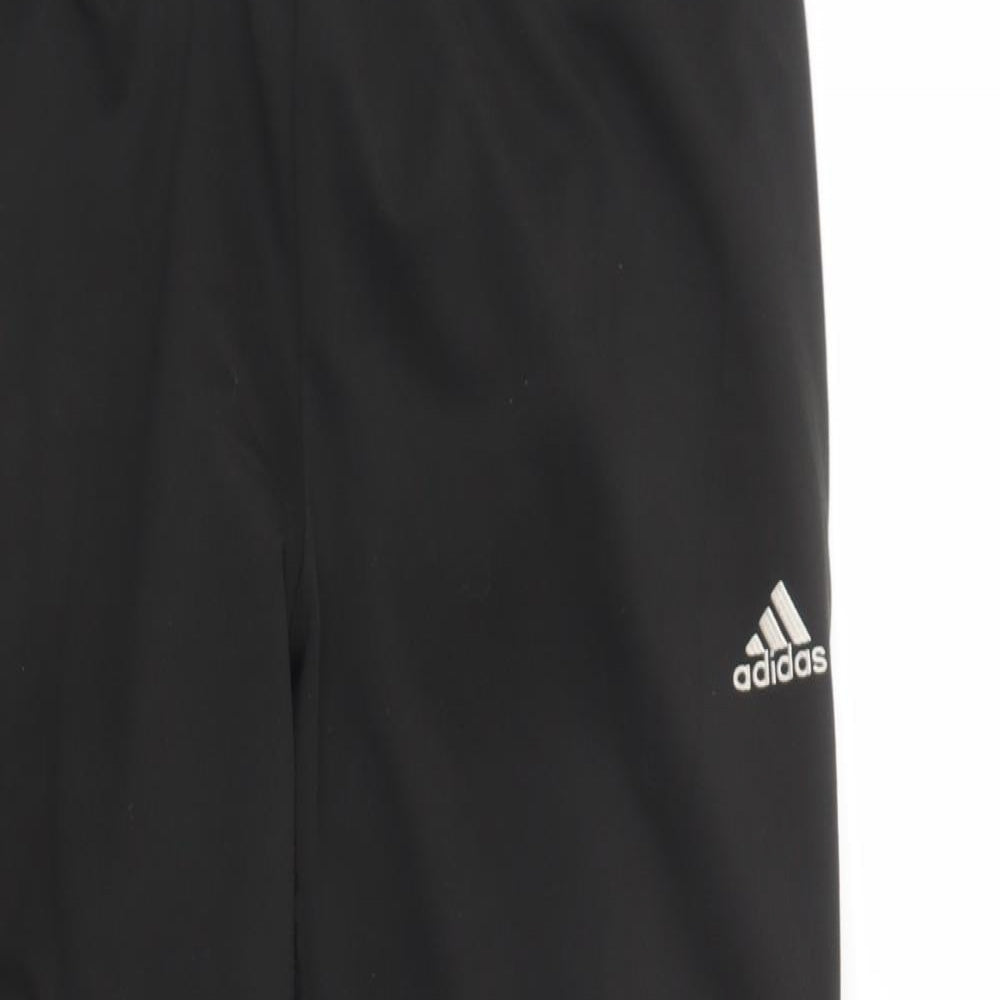 adidas Mens Black  Polyester Jogger Trousers Size 34 in L30 in Regular Drawstring