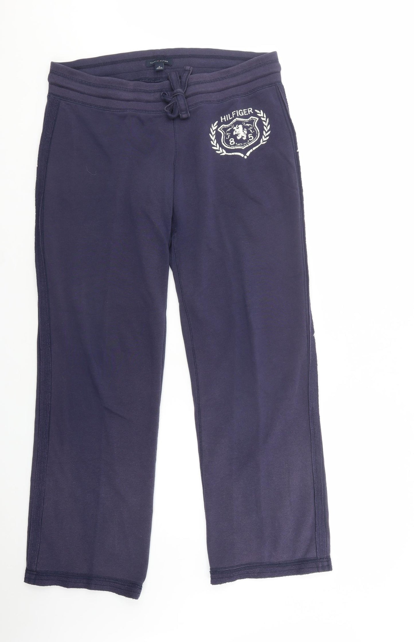 Tommy Hilfiger Womens Blue  Cotton Jogger Trousers Size M L32 in Regular Drawstring