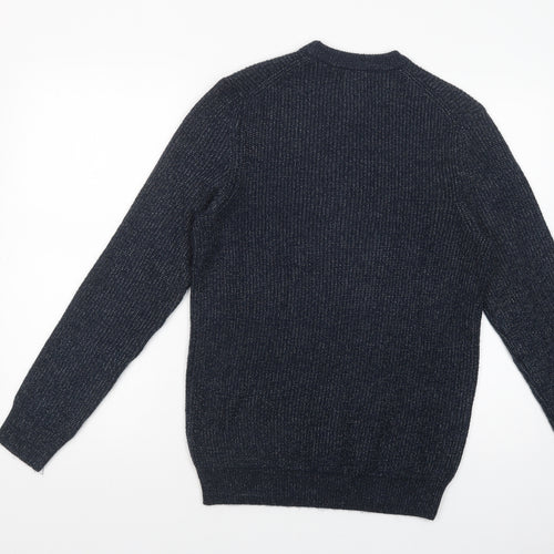 Marks and Spencer Mens Blue Crew Neck  Acrylic Pullover Jumper Size S