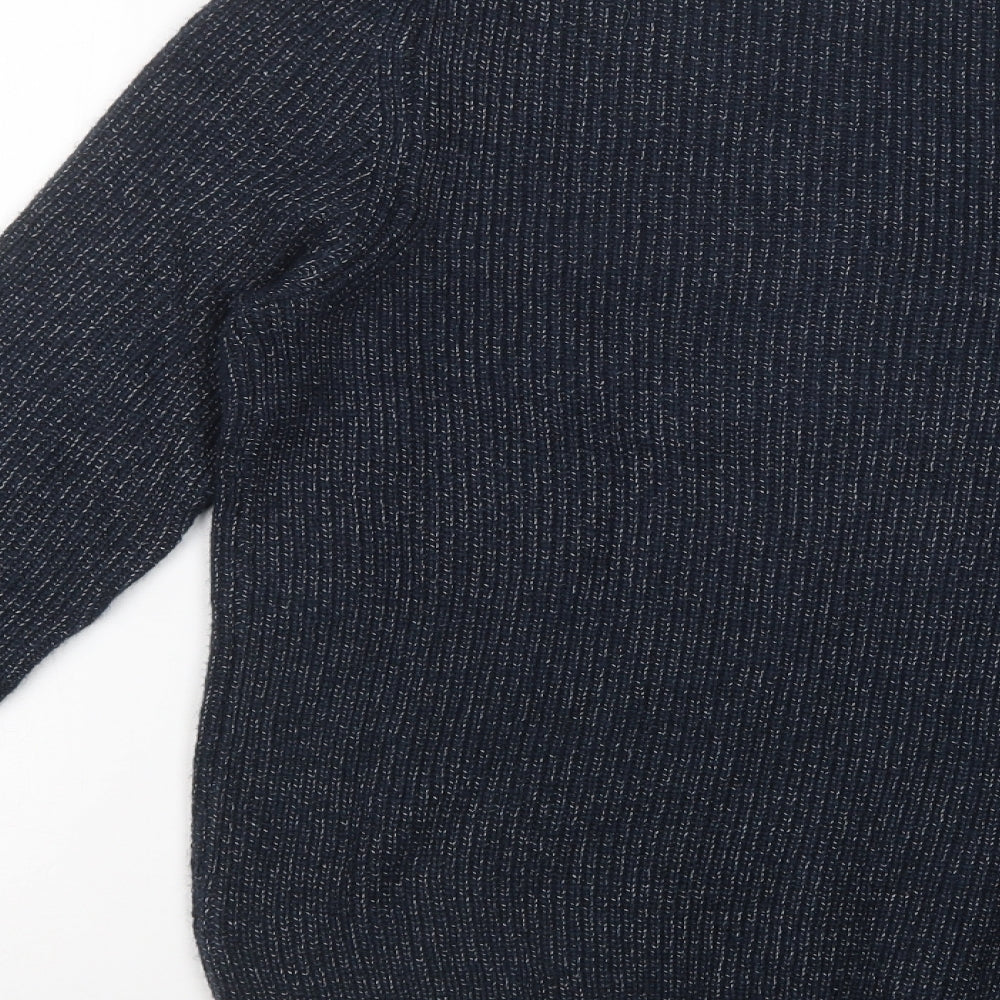 Marks and Spencer Mens Blue Crew Neck  Acrylic Pullover Jumper Size S