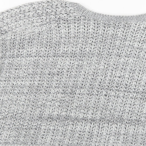 River Island Womens Grey Boat Neck  Cotton Pullover Jumper Size 12