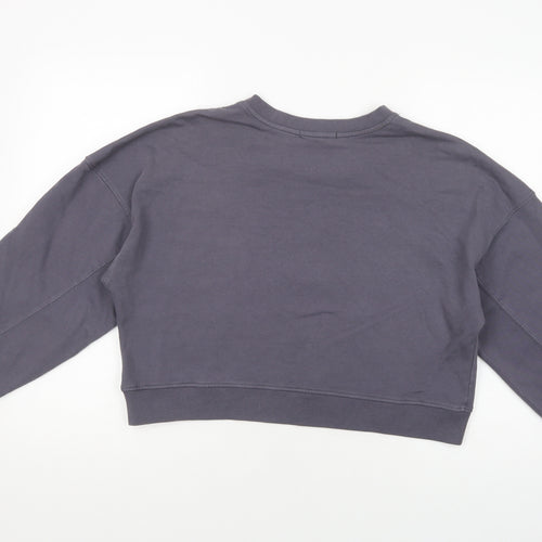 Missguided Womens Grey  Cotton Pullover Sweatshirt Size 8  Pullover - Cropped