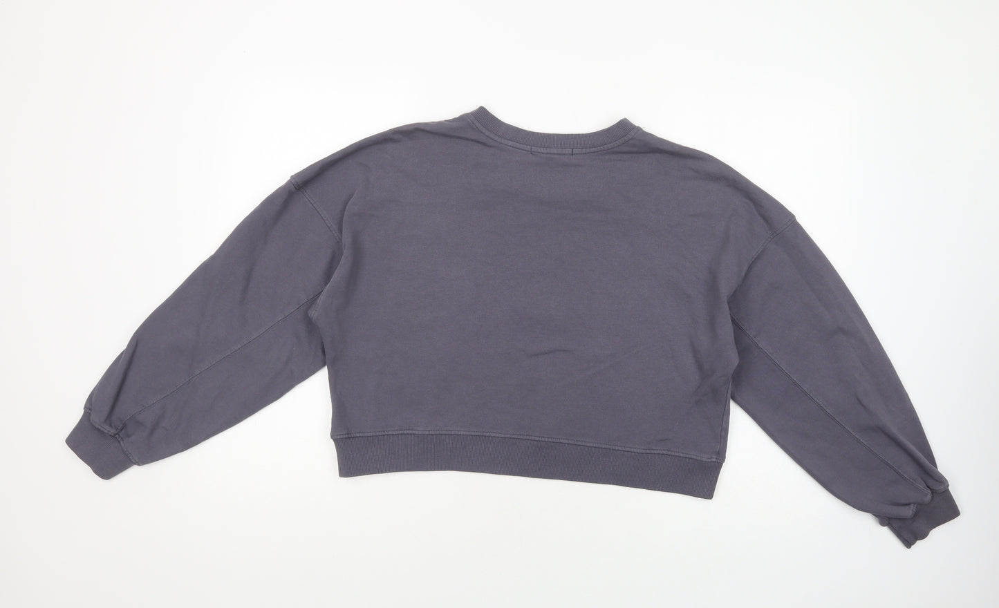 Missguided Womens Grey  Cotton Pullover Sweatshirt Size 8  Pullover - Cropped