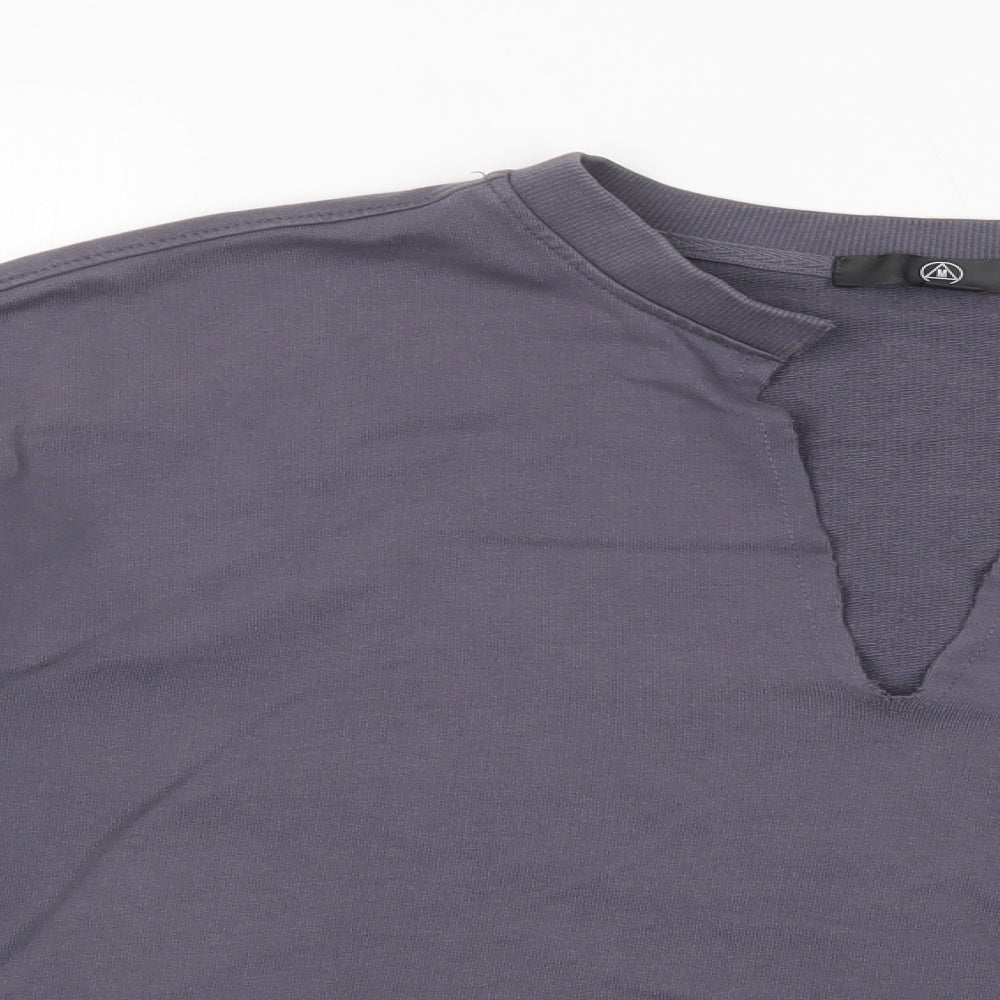 Missguided Womens Grey  Cotton Pullover Sweatshirt Size 8  Pullover - Cropped