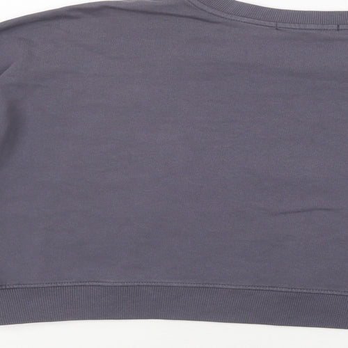 Missguided Womens Grey  Cotton Pullover Sweatshirt Size 8  Pullover - Cropped