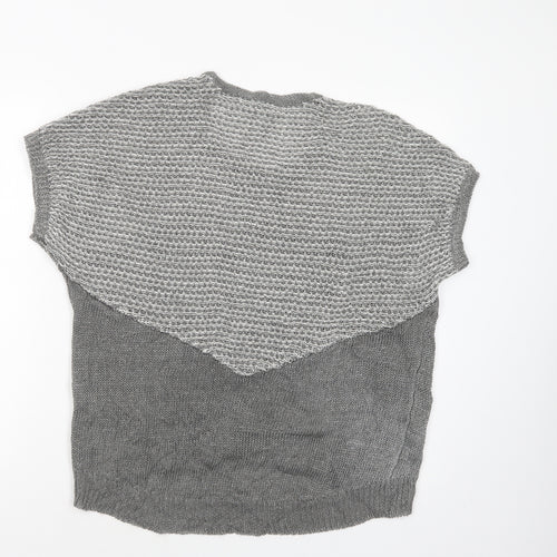 Duffy Womens Grey Scoop Neck  Linen Pullover Jumper Size S