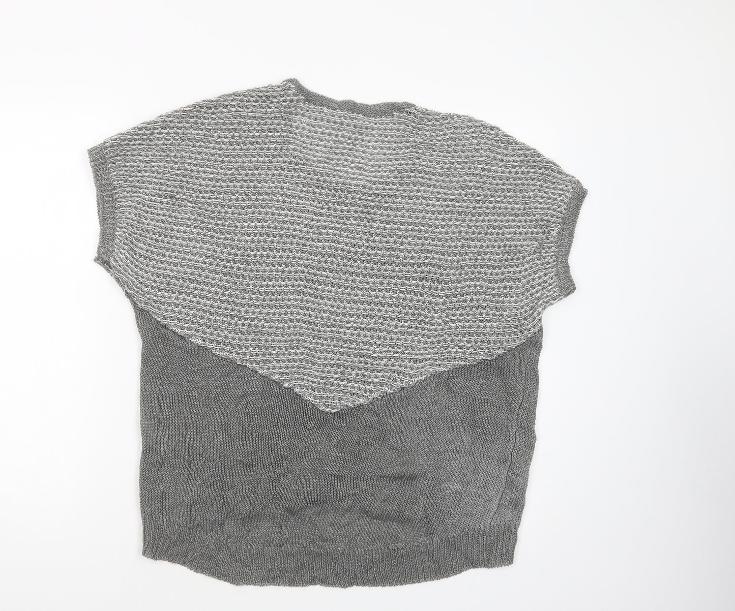 Duffy Womens Grey Scoop Neck  Linen Pullover Jumper Size S