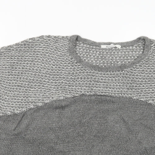 Duffy Womens Grey Scoop Neck  Linen Pullover Jumper Size S