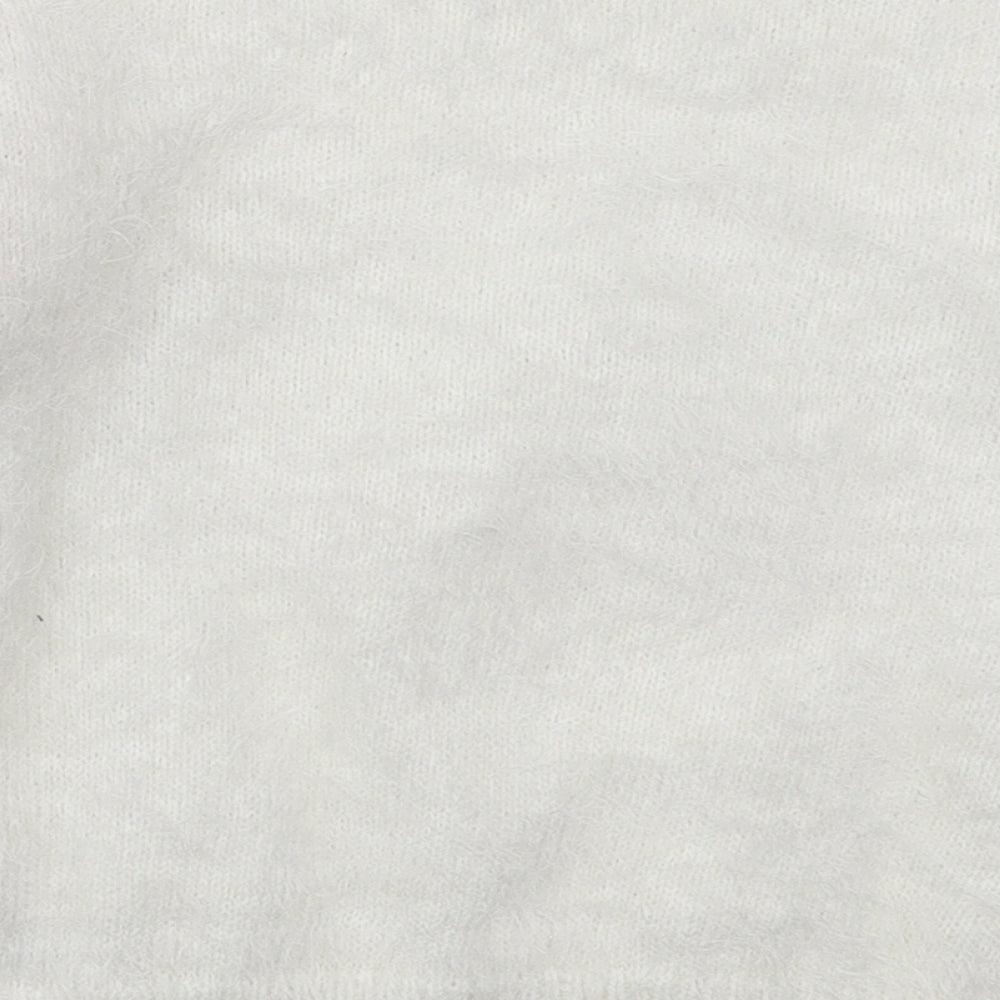 F&F Girls White Crew Neck Striped Polyester Pullover Jumper Size 3-4 Years  Pullover - Rainbow