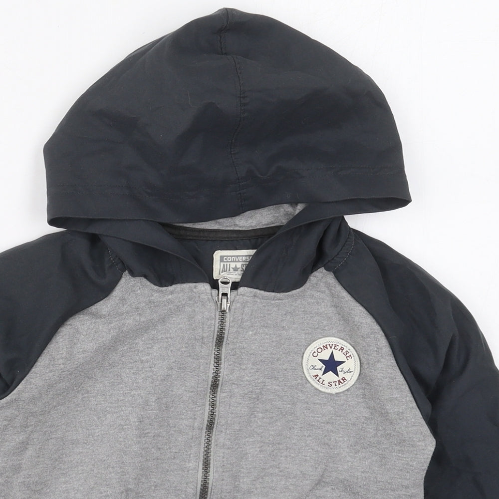 Converse Boys Grey  Cotton Full Zip Hoodie Size 6-7 Years  Zip