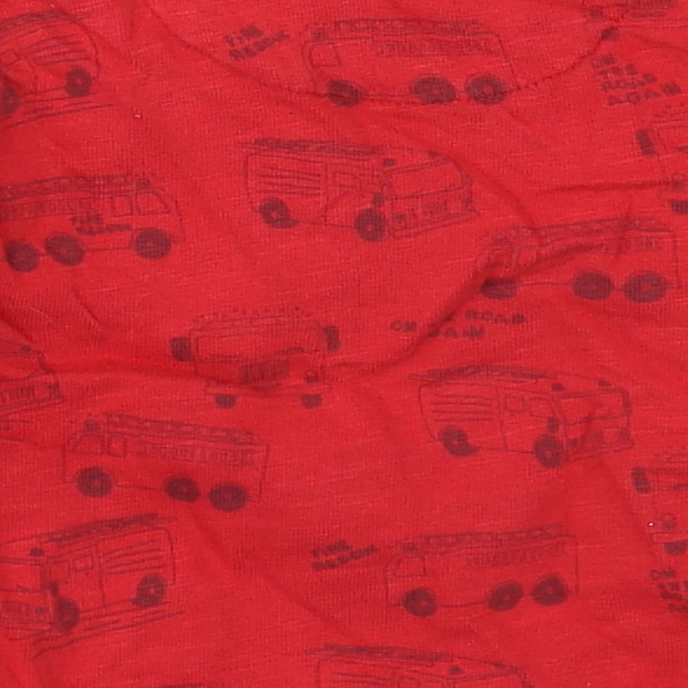 Mothercare Boys Red  Cotton Basic T-Shirt Size 18-24 Months Crew Neck Pullover - Hero