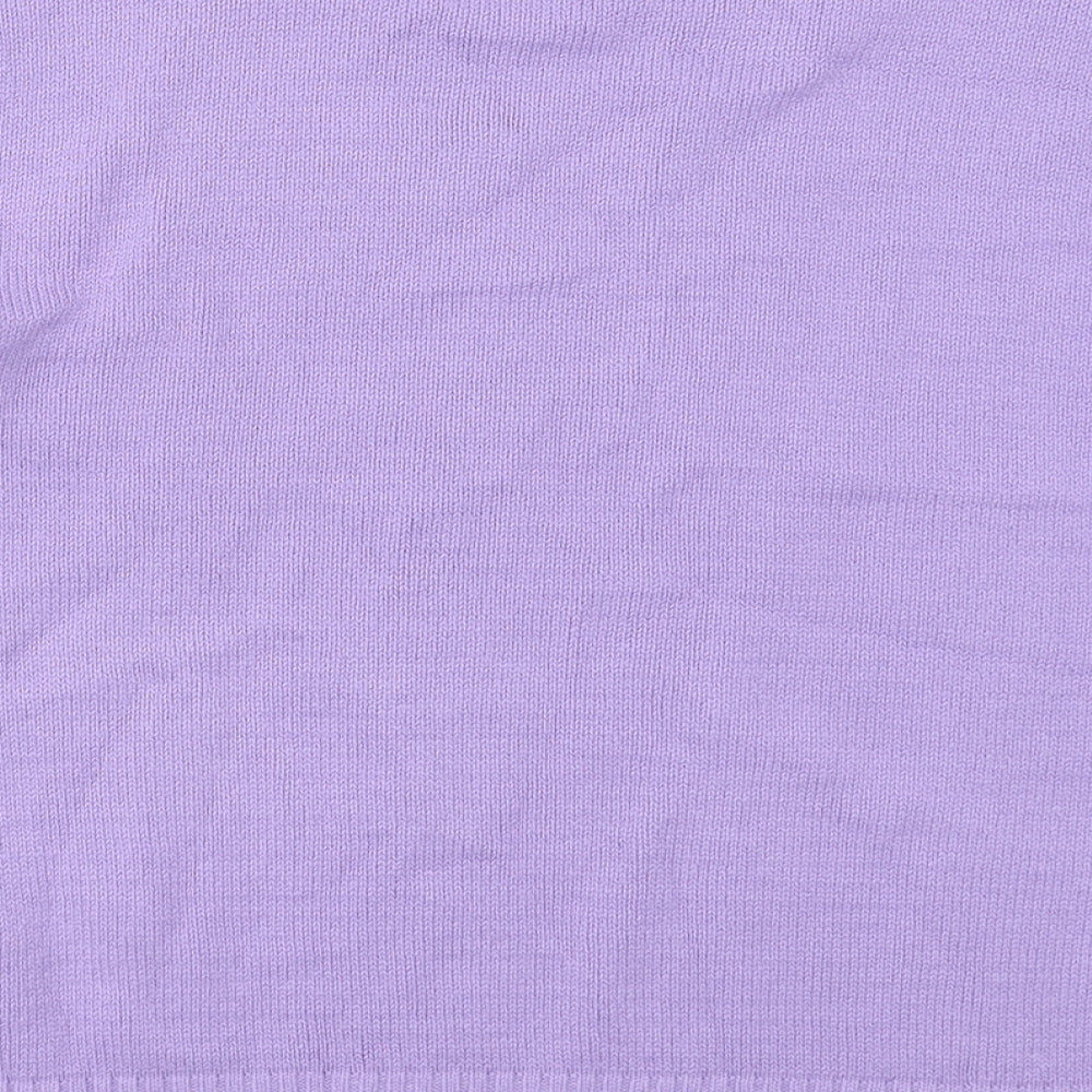 Pure & Natural Womens Purple Crew Neck  Acrylic Pullover Jumper Size M