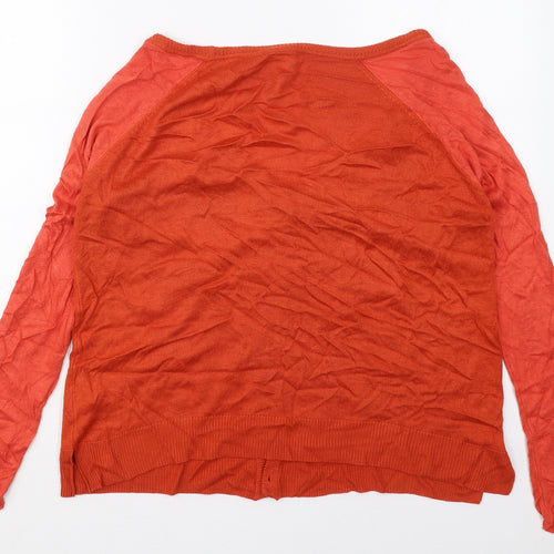 B.C. Best Connections Womens Orange V-Neck  Viscose Cardigan Jumper Size 14