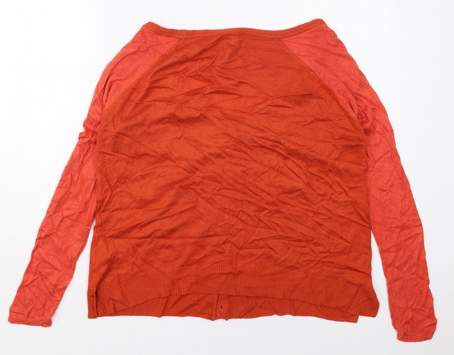 B.C. Best Connections Womens Orange V-Neck  Viscose Cardigan Jumper Size 14