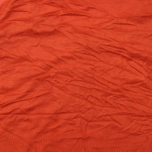 B.C. Best Connections Womens Orange V-Neck  Viscose Cardigan Jumper Size 14