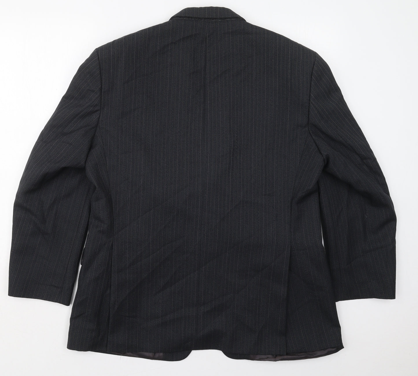 HR Tailoring Mens Grey Striped Wool Jacket Suit Jacket Size 42